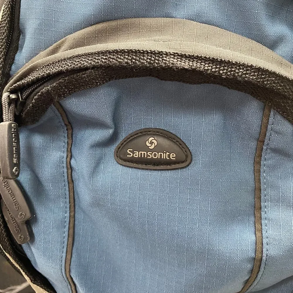 Samsonite Blue Grey Black Laptop Travel School Backpack